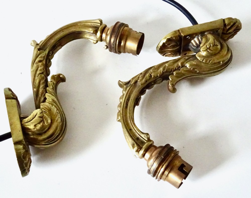 A PAIR OF SMALL BRASS WALL LIGHTS View VII