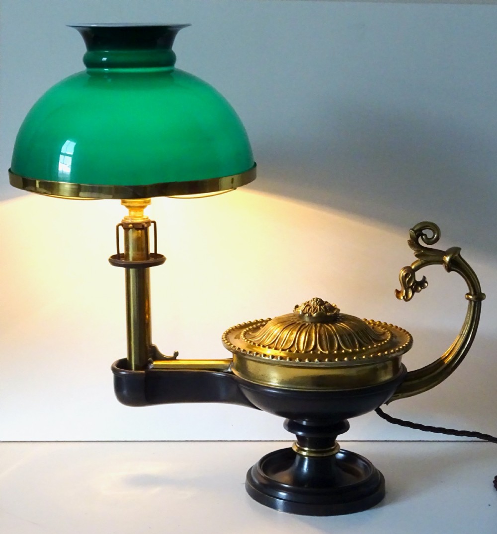 BRONZE VICTORIAN ALADDIN LAMP View II