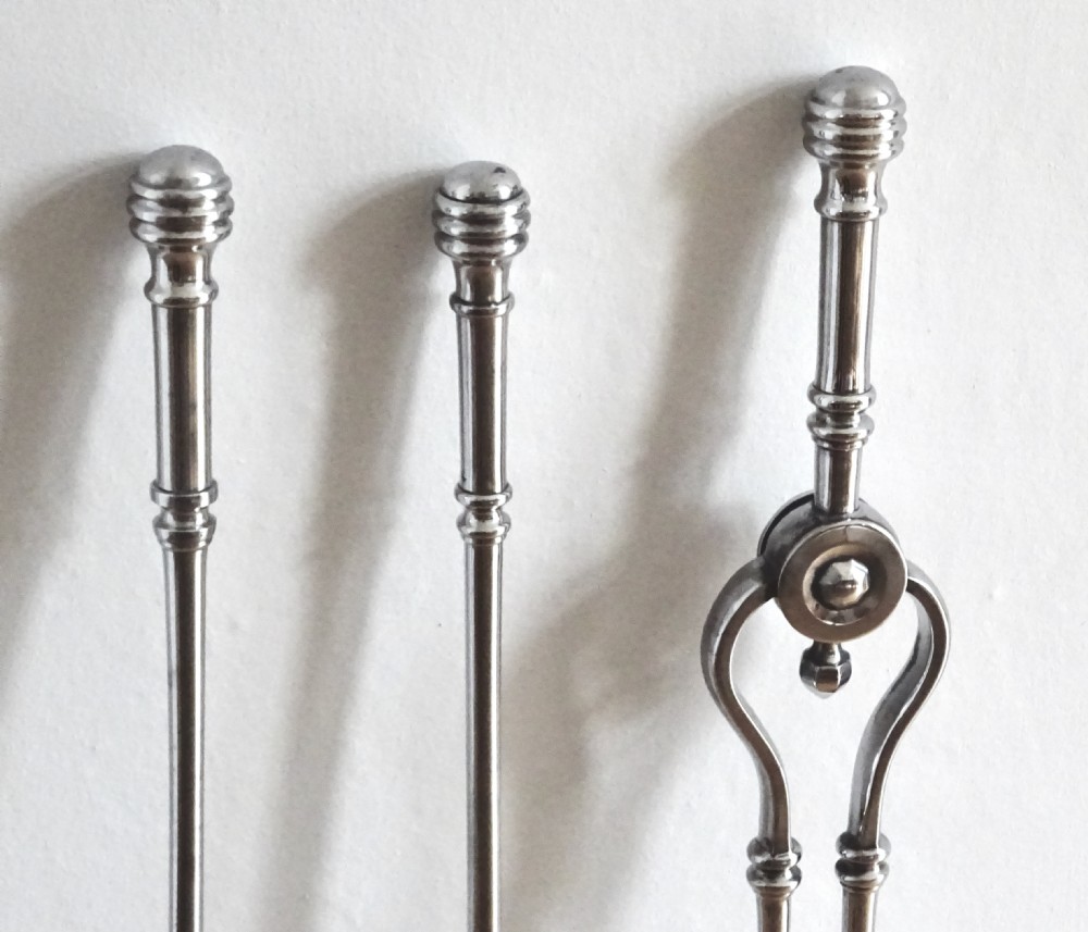 SET OF VICTORIAN STEEL FIRE IRONS View V