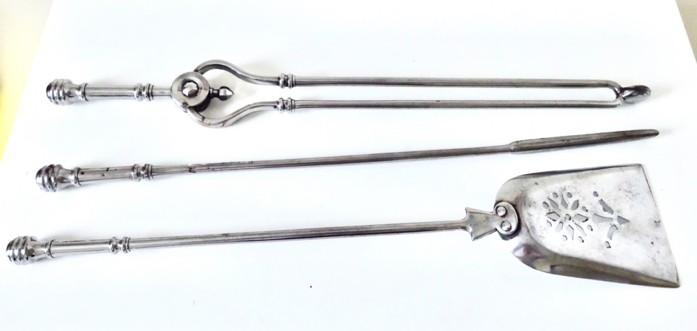 SET OF VICTORIAN STEEL FIRE IRONS View II
