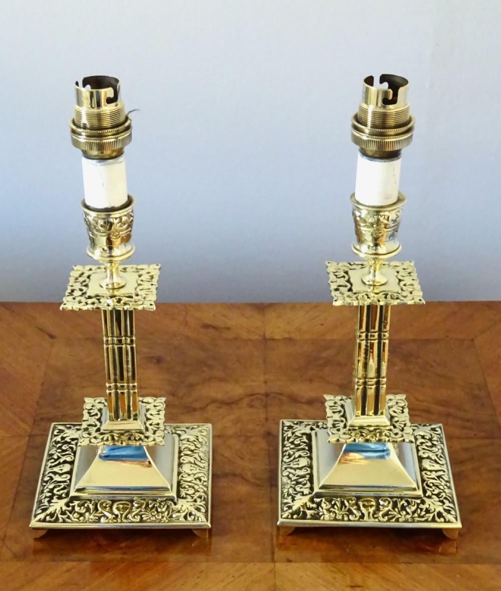 PAIR SMALL BRASS TABLE LAMPS View VI