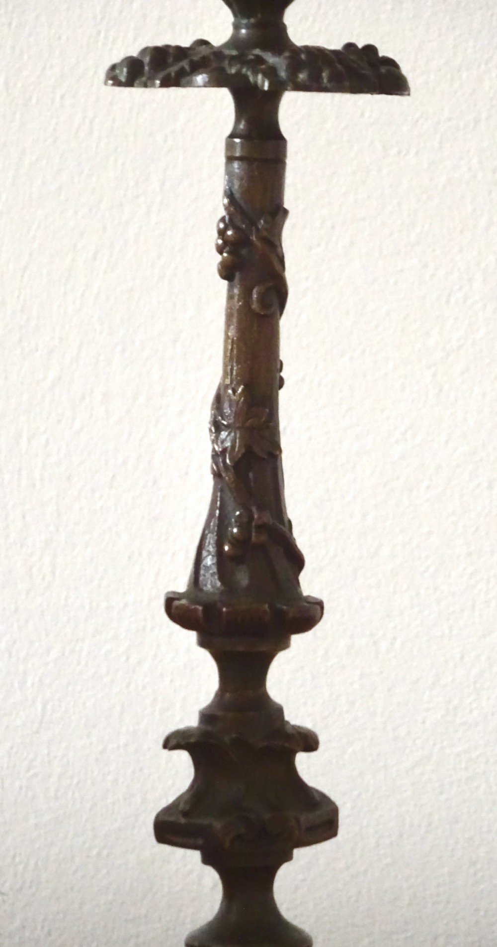 A PAIR OF VICTORIAN BRONZE CANDLESTICKS View VII