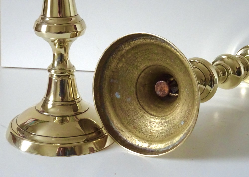 PAIR VICTORIAN BRASS CANDLESTICKS View IV