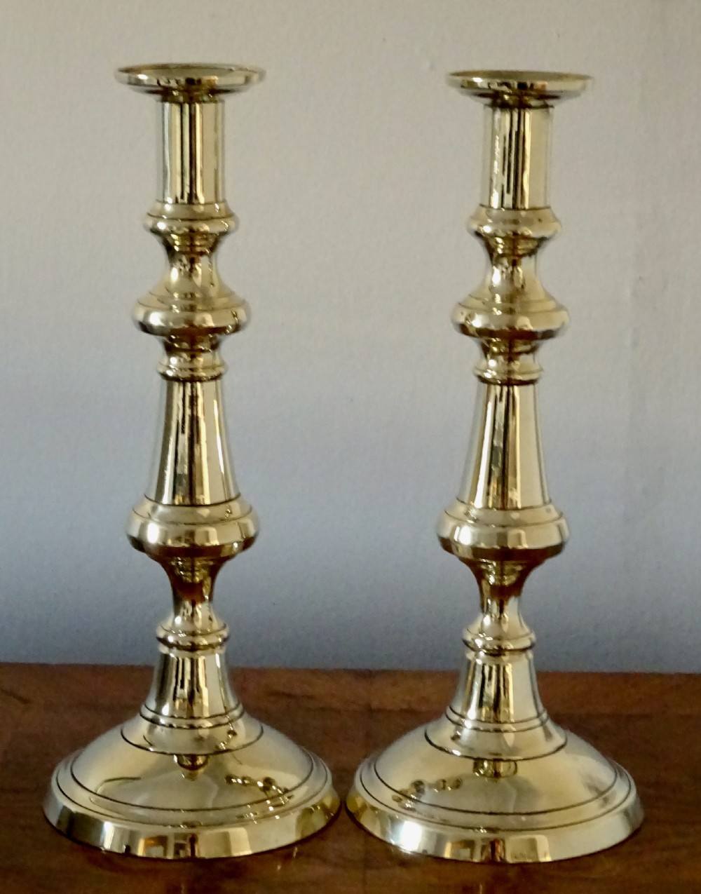 PAIR VICTORIAN BRASS CANDLESTICKS View V