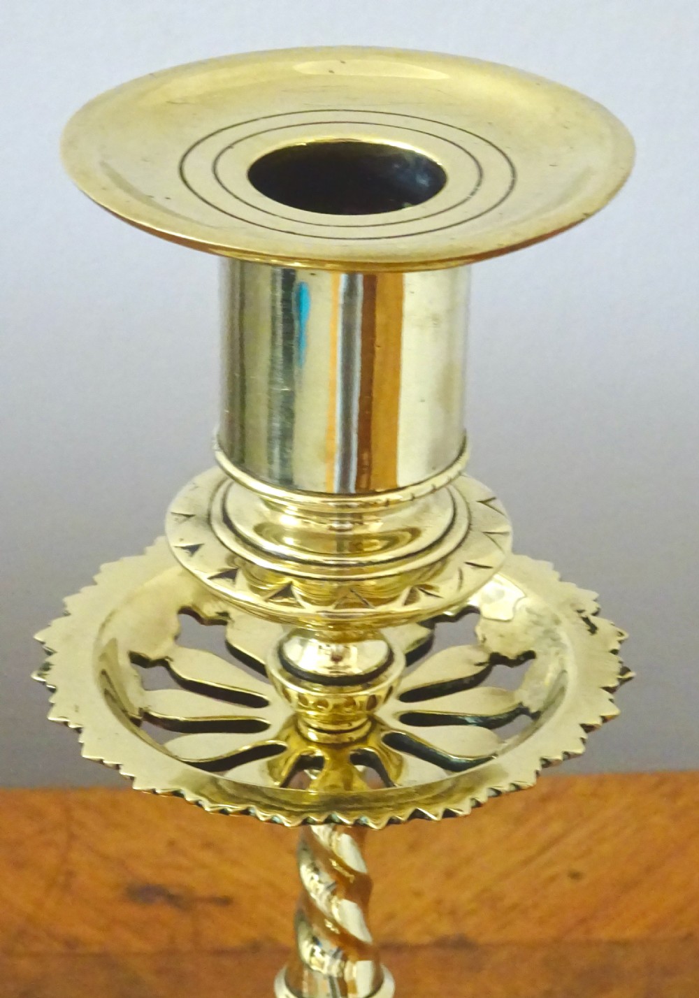 PAIR DECORATIVE VICTORIAN BRASS CANDLESTICKS View V