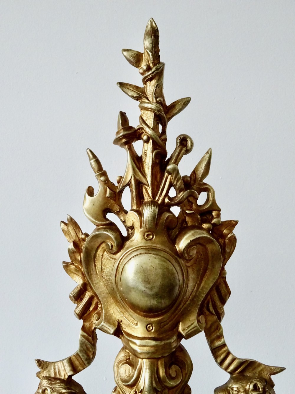 PAIR OF VICTORIAN GILDED  FIRE DOGS  View III