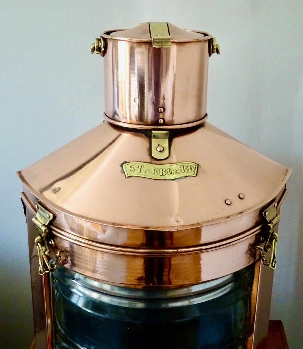 LARGE STARBOARD SHIP'S OIL LAMP View II