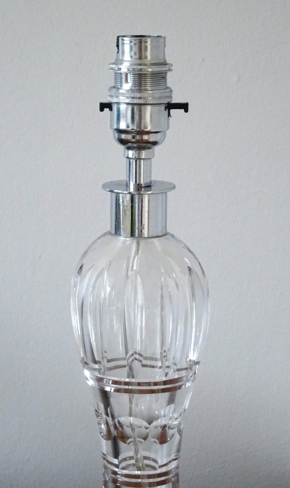 A TALL STUART CRYSTAL GLASS LAMP View V