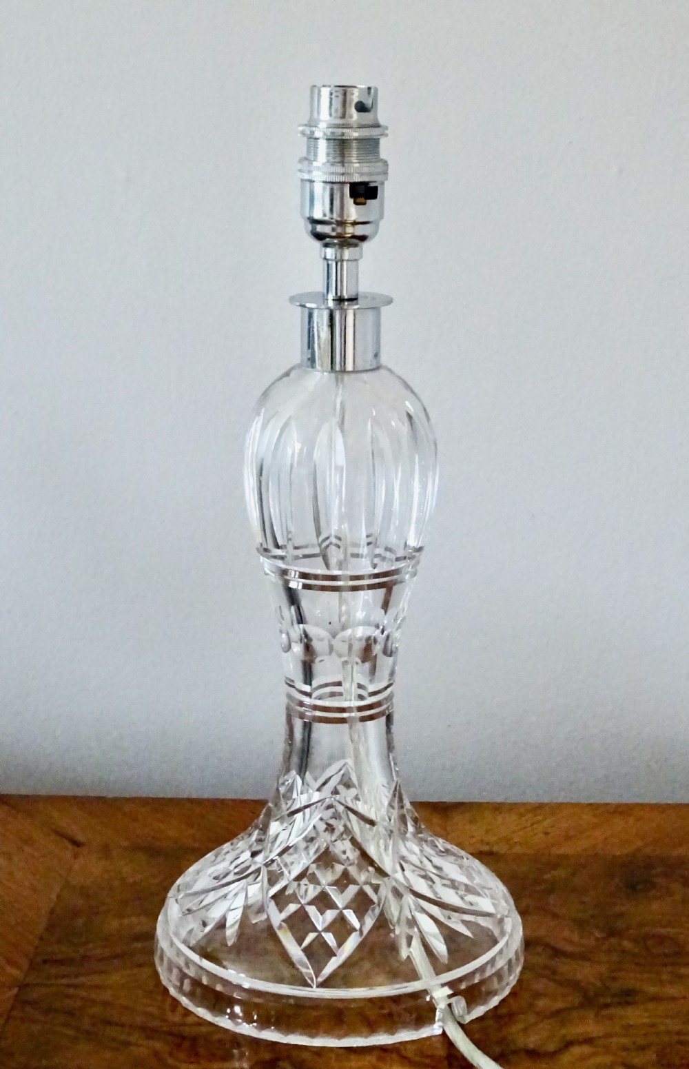 A TALL STUART CRYSTAL GLASS LAMP View VI