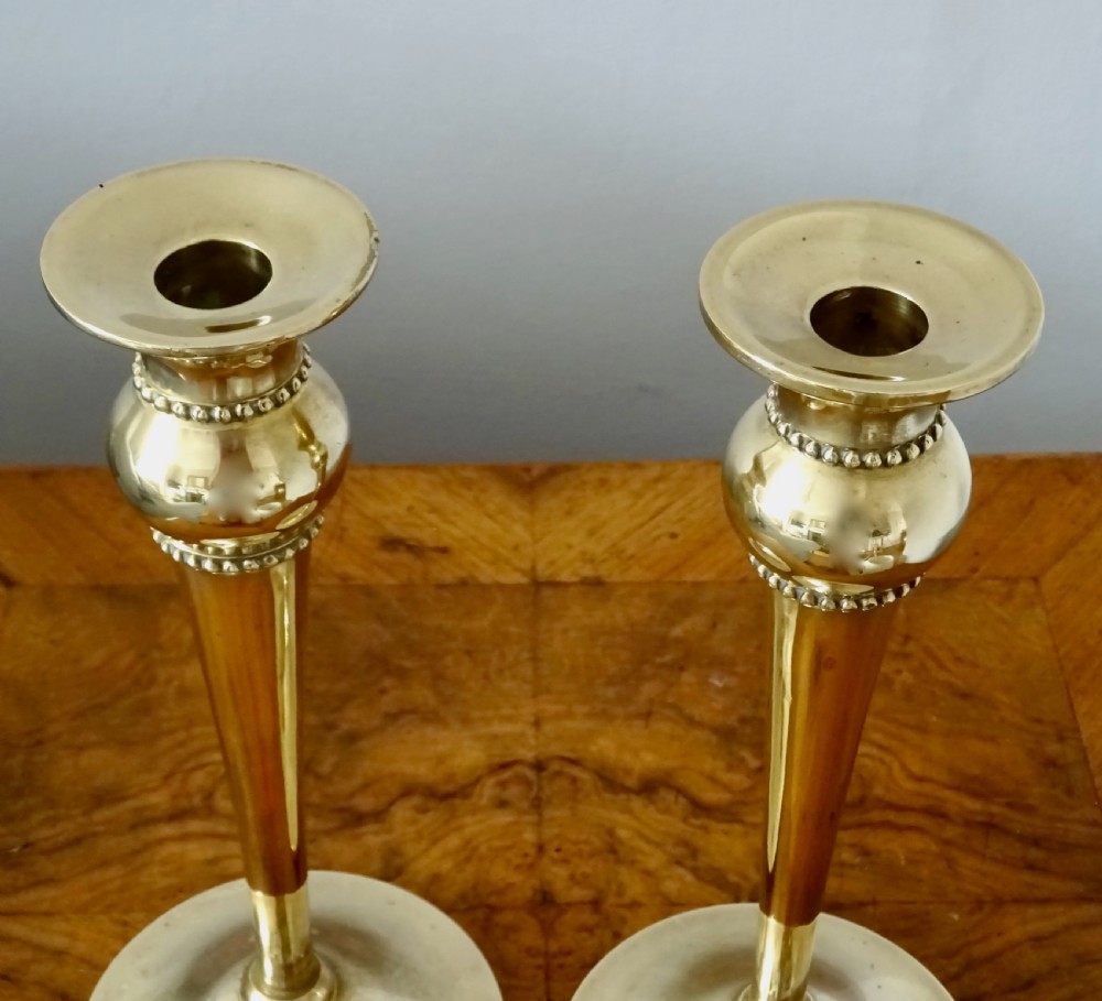 PAIR ART NOUVEAU BRONZE CANDLESTICKS View IV