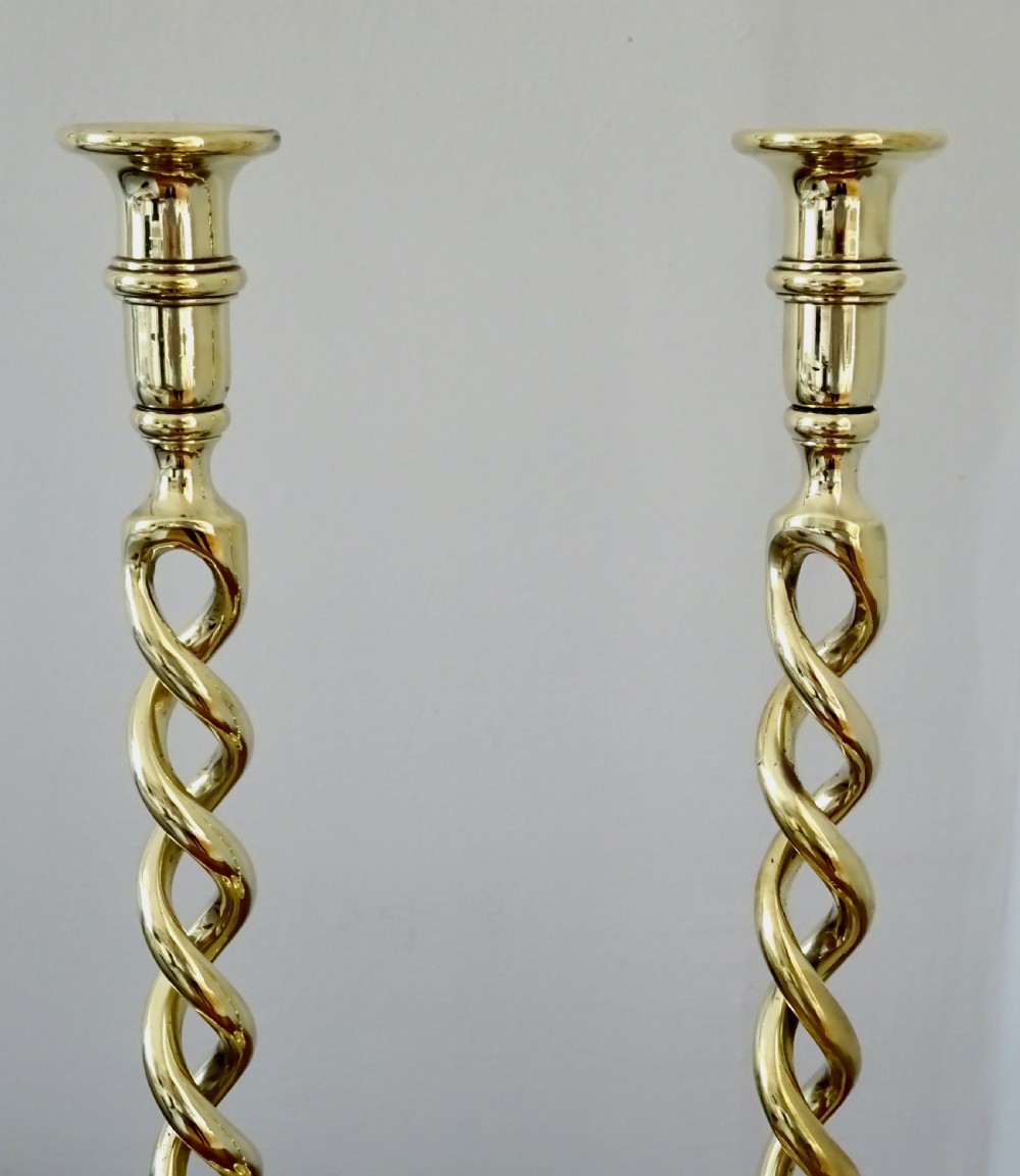EXCEPTIONALLY TALL BRASS CANDLESTICKS View III