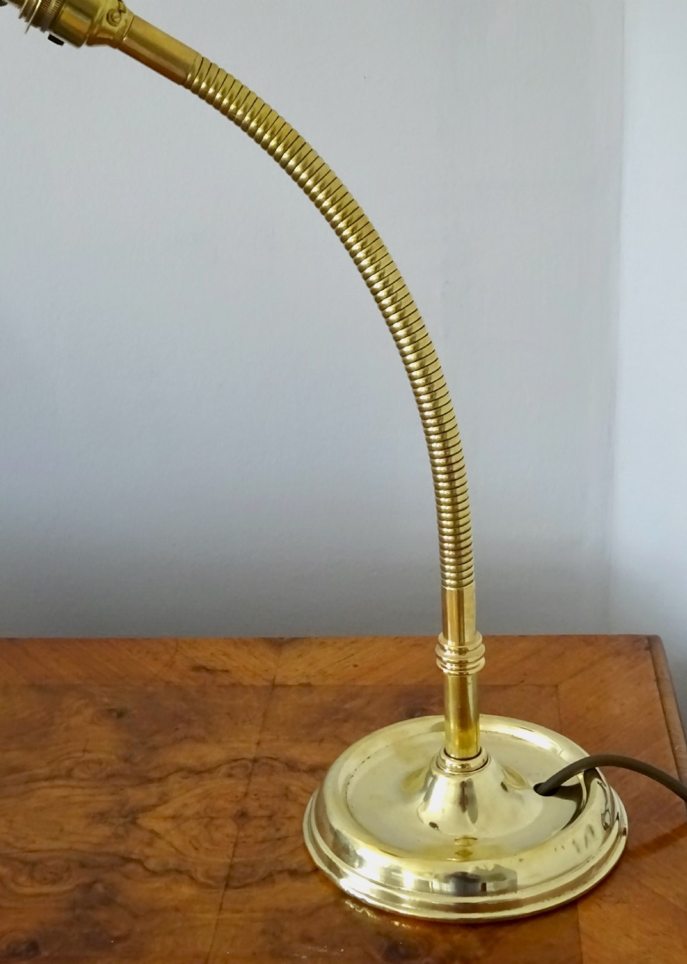 1920s BRASS DESK LAMP WITH SHELL SHAPED SHADE View V