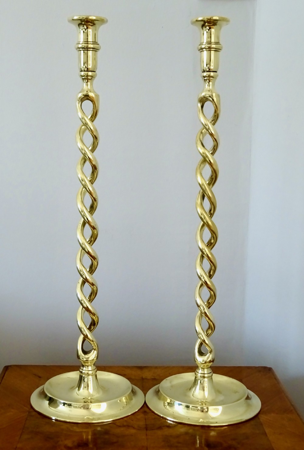 EXCEPTIONALLY TALL BRASS CANDLESTICKS