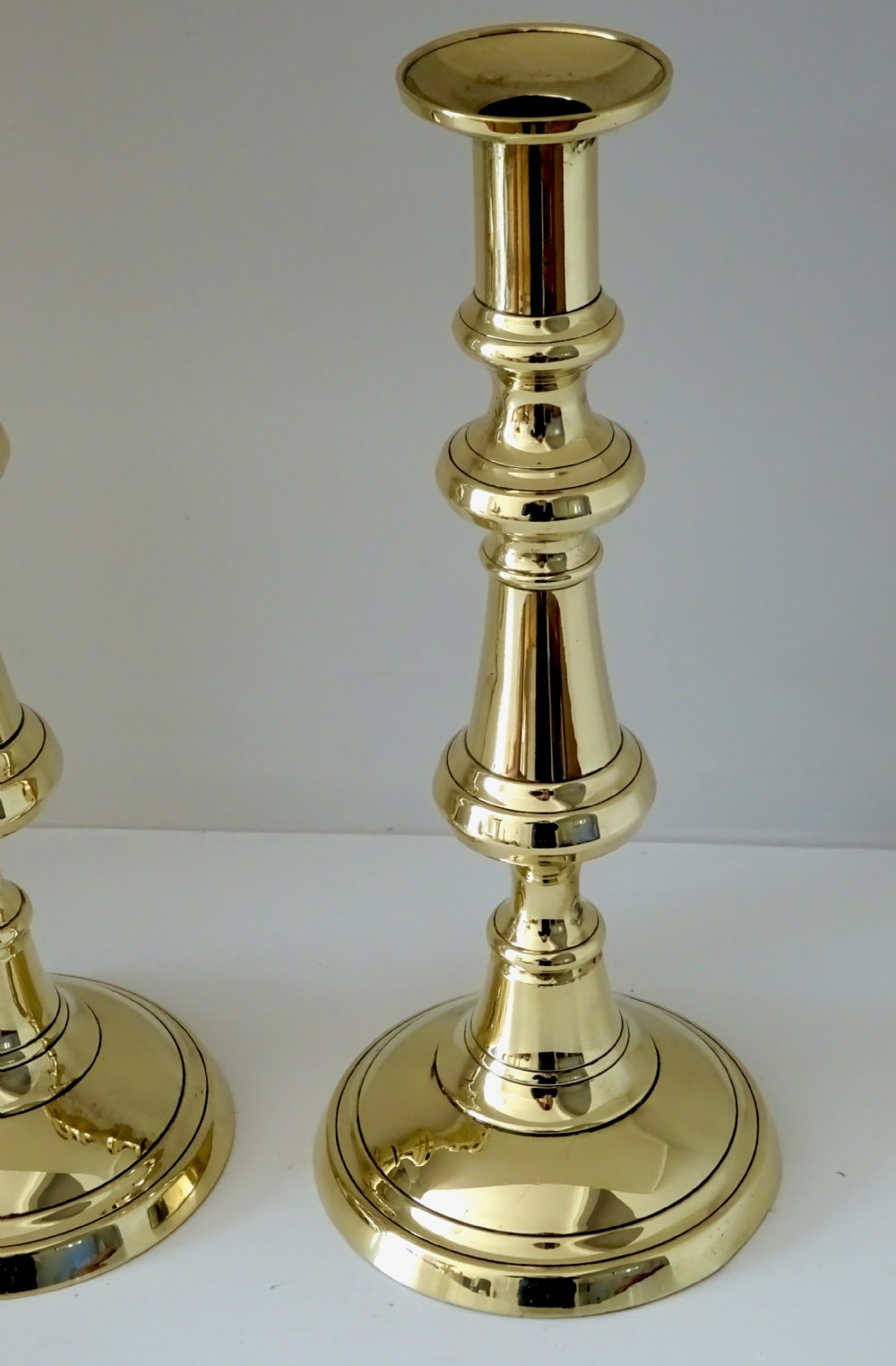 PAIR VICTORIAN BRASS CANDLESTICKS View VII
