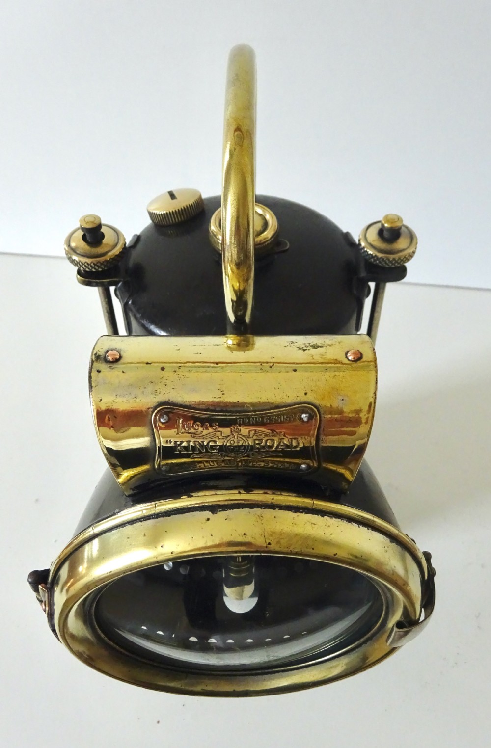 LUCAS 'KING OF THE ROAD' CARBIDE RAILWAY LAMP View III
