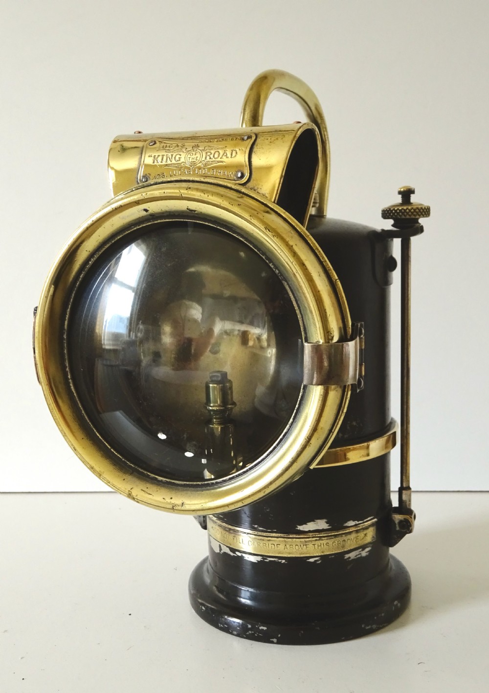 LUCAS 'KING OF THE ROAD' CARBIDE RAILWAY LAMP View VI