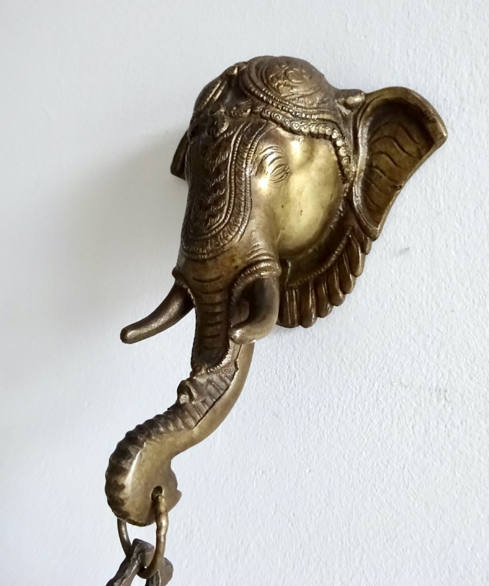 BRONZE ELEPHANT WITH A BELL View III