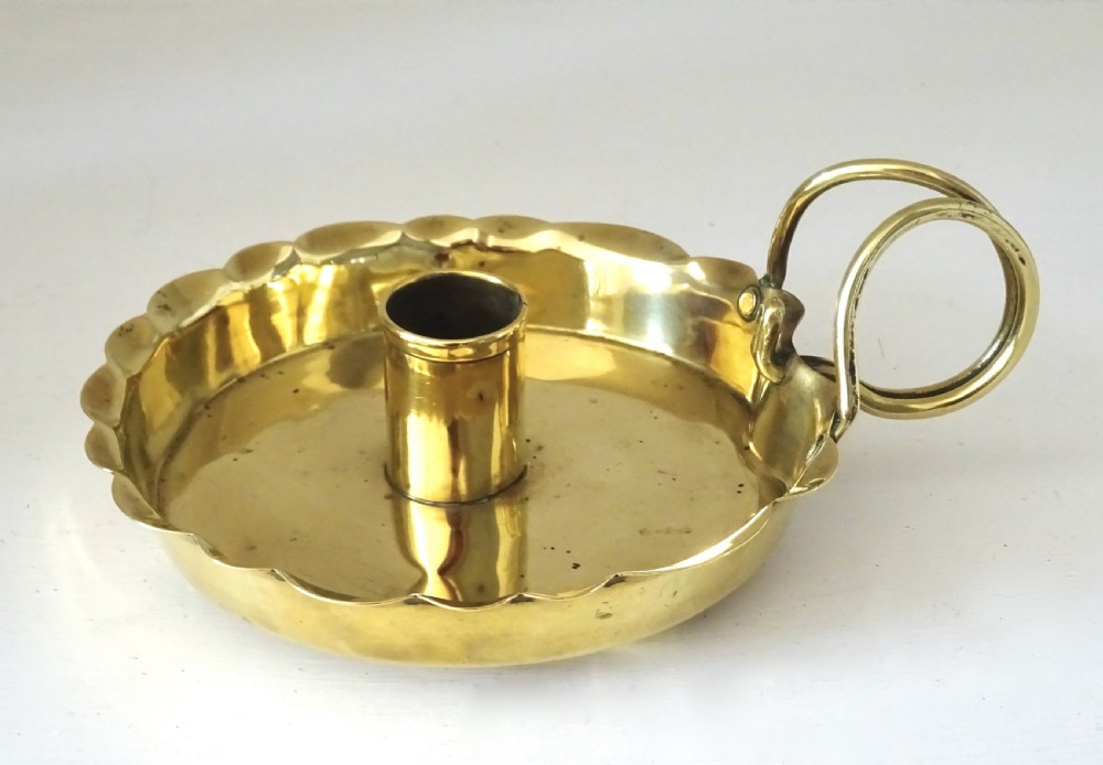 1897- J SHANKEY & SONS BRASS CANDLE HOLDER