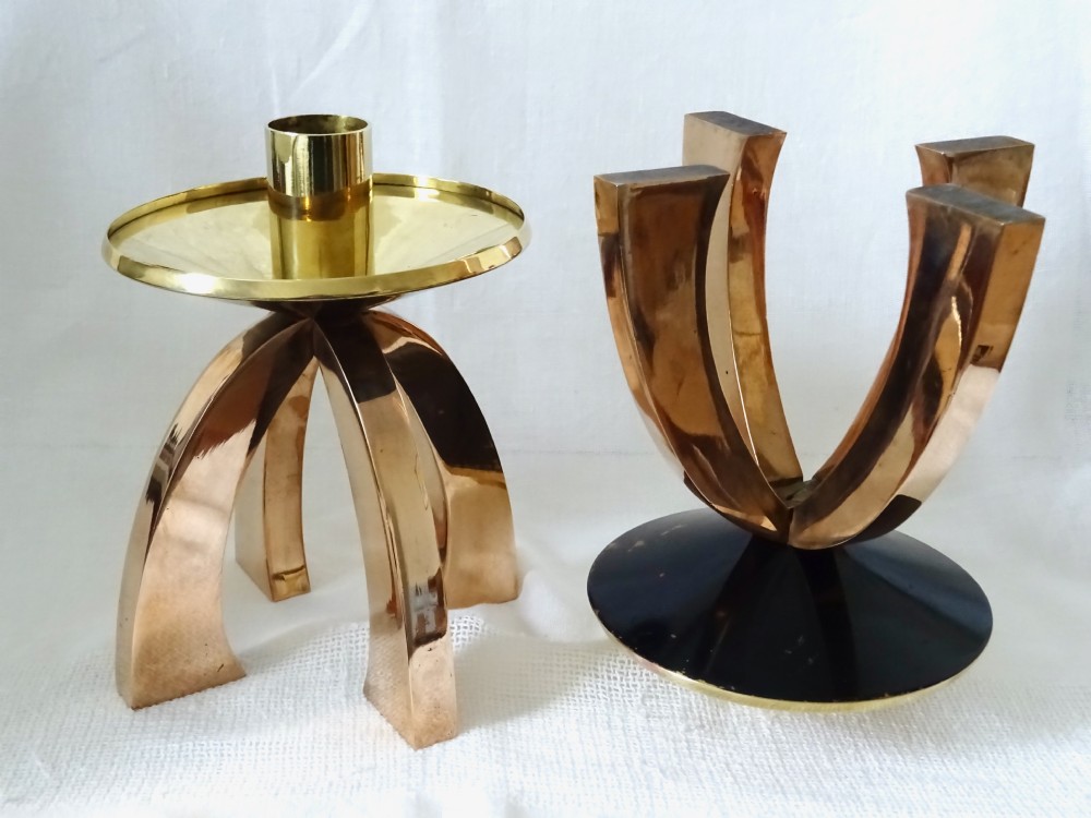 ARTS AND CRAFTS BRONZE AND BRASS CANDLESTICKS View VII