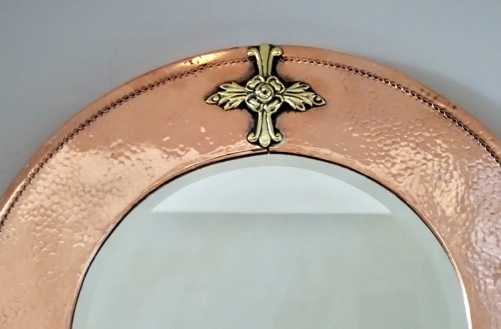 ARTS AND CRAFTS COPPER AND BRASS MIRROR View II
