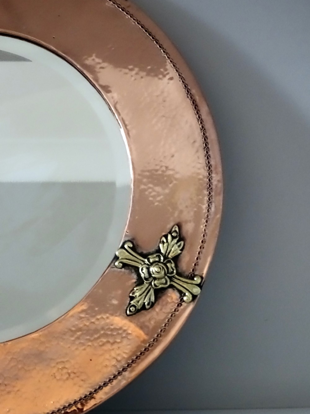 ARTS AND CRAFTS COPPER AND BRASS MIRROR View III