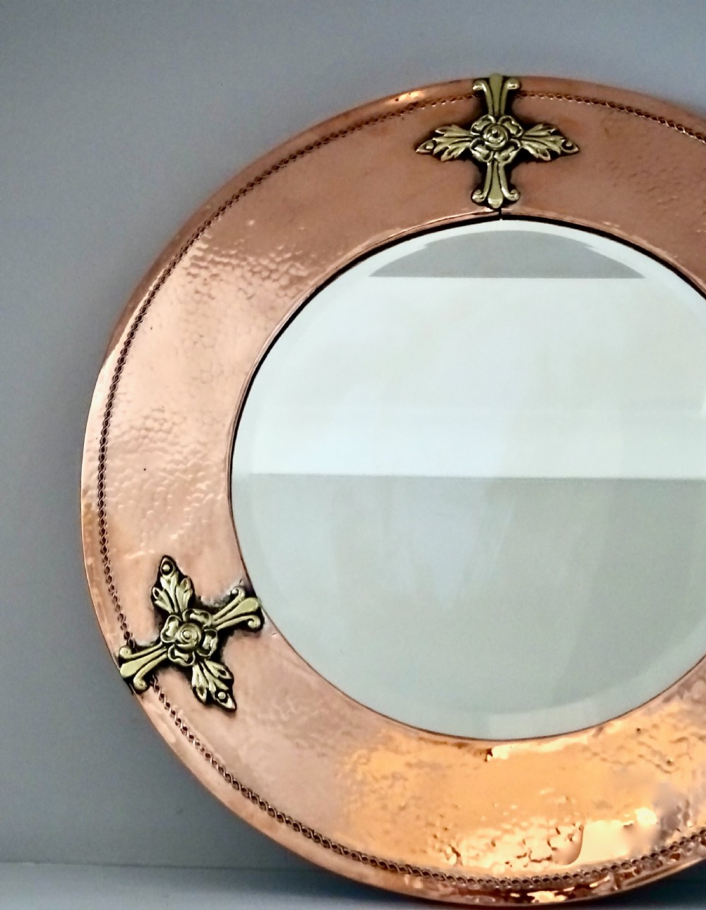 ARTS AND CRAFTS COPPER AND BRASS MIRROR View IV