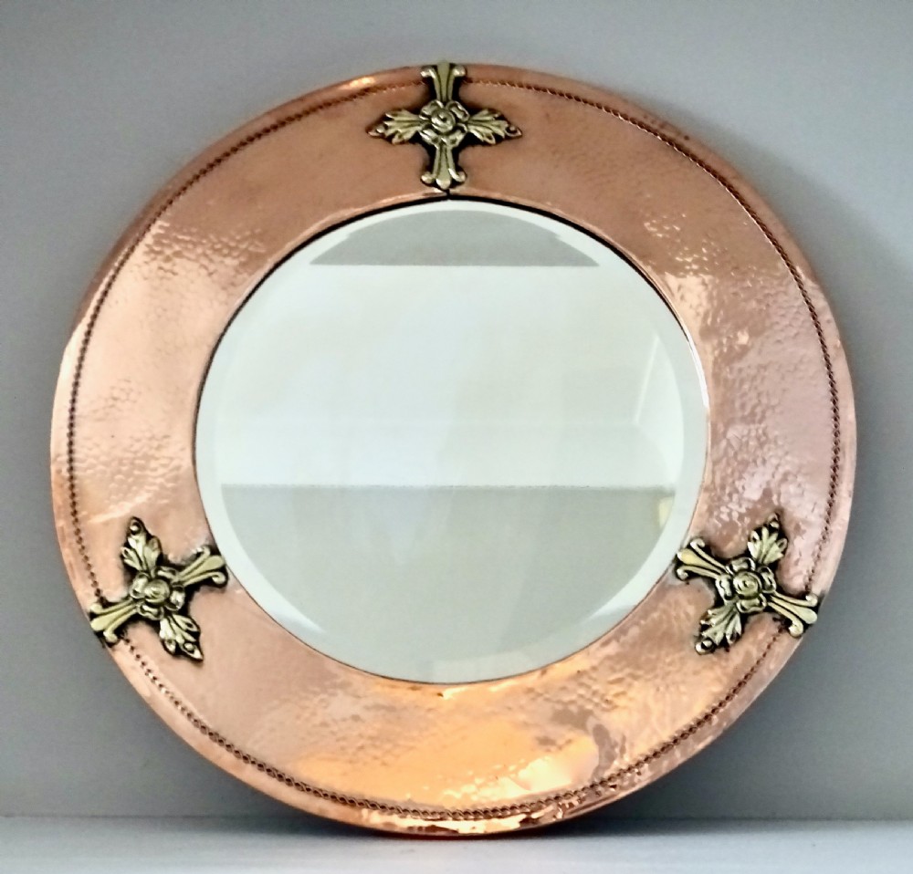 ARTS AND CRAFTS COPPER AND BRASS MIRROR View V