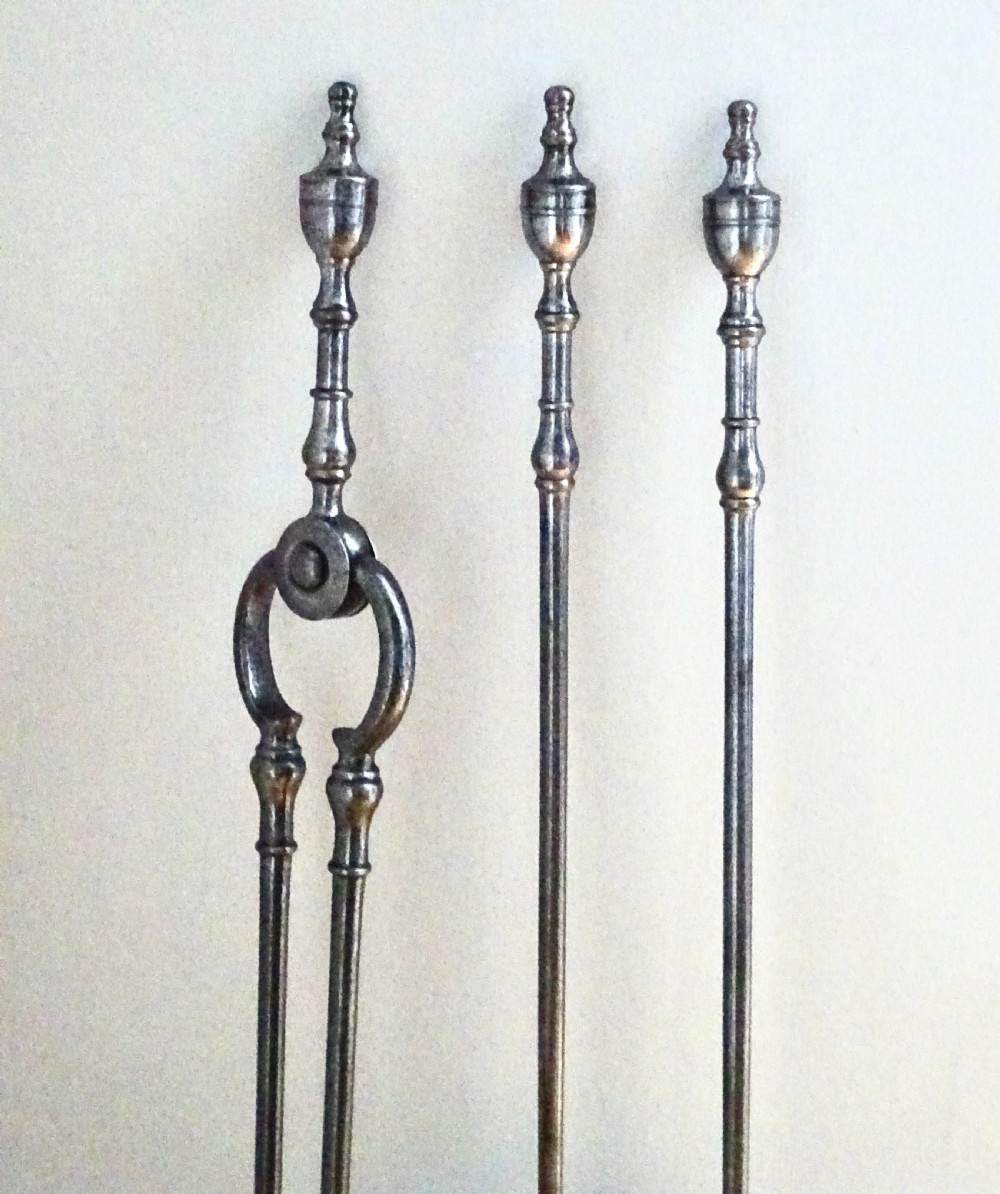 CIRCA 1900 A SET OF STEEL FIRE IRONS View IV