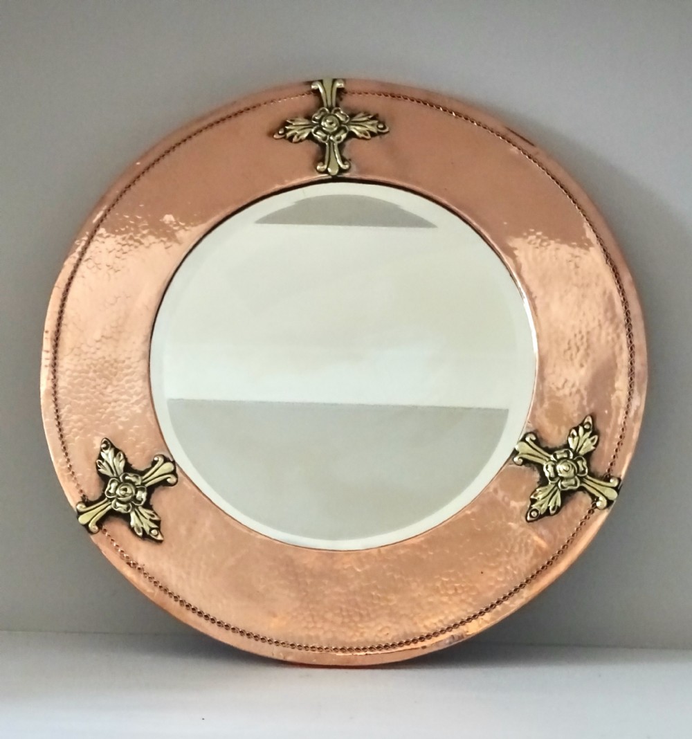 ARTS AND CRAFTS COPPER AND BRASS MIRROR