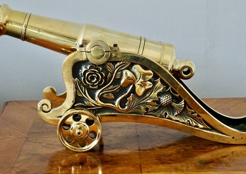 VICTORIAN BRASS DESK CANNON View V