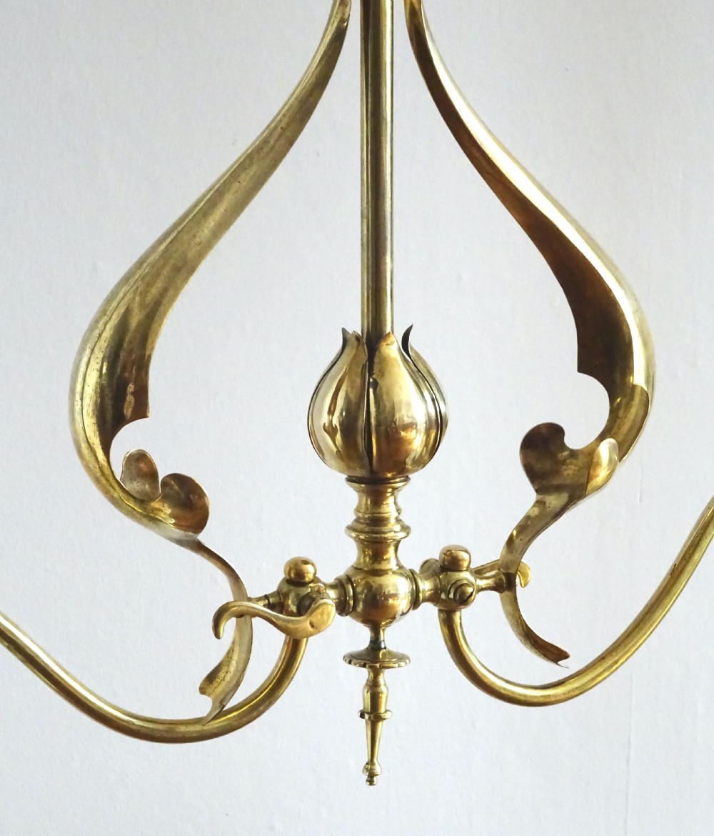 ART NOUVEAU GAS CEILING LIGHT View III