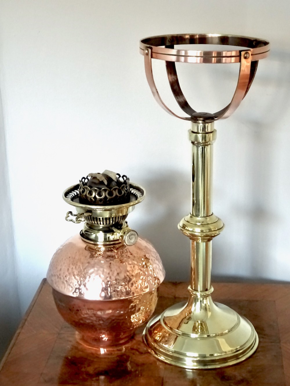 ADJUSTABLE HEIGHT OIL LAMP BY BENZIGER NEW YORK View V