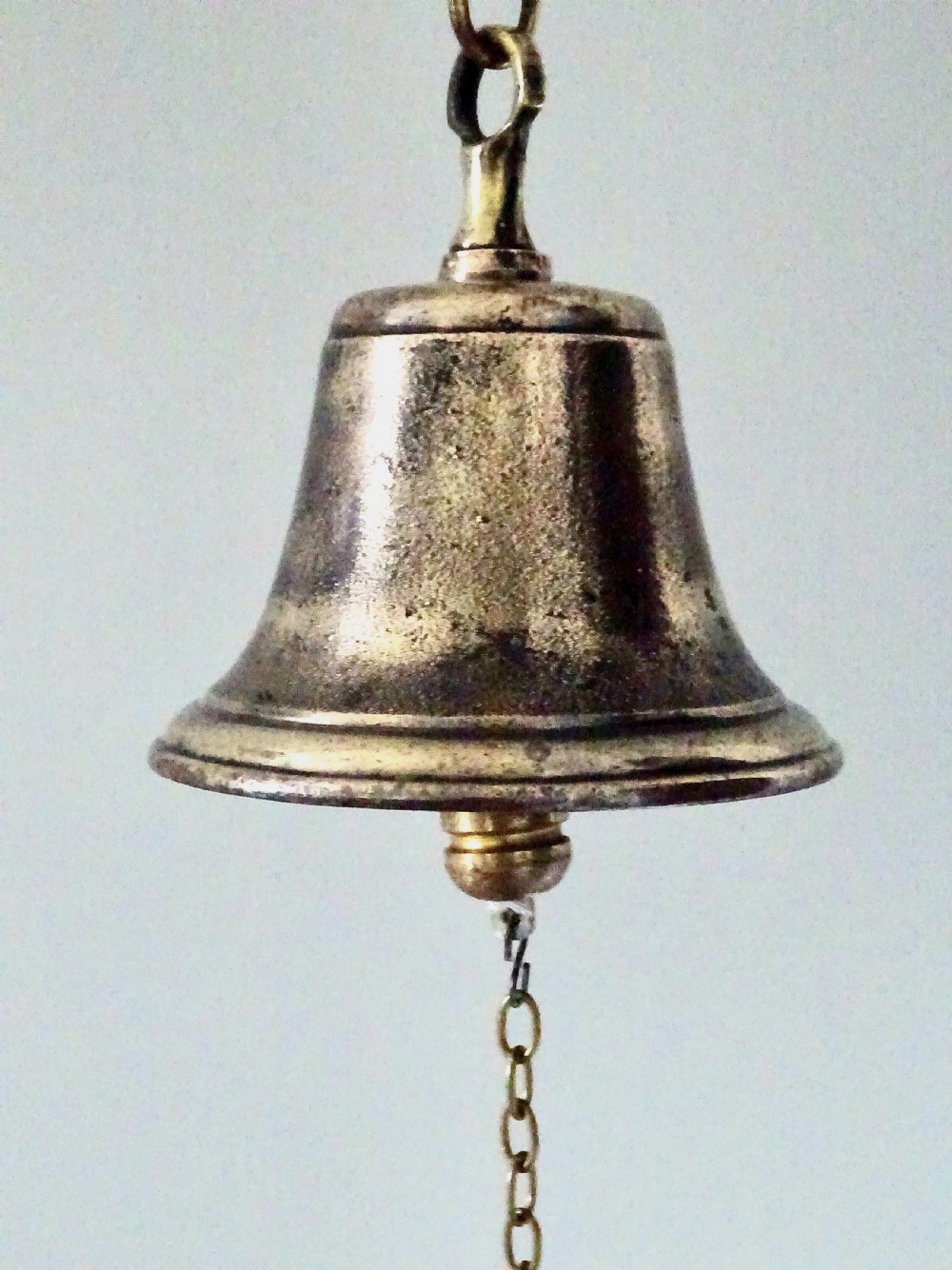SMALL BRONZE 'STARTER'S' BELL WITH CHAIN ATTACHMENT View II