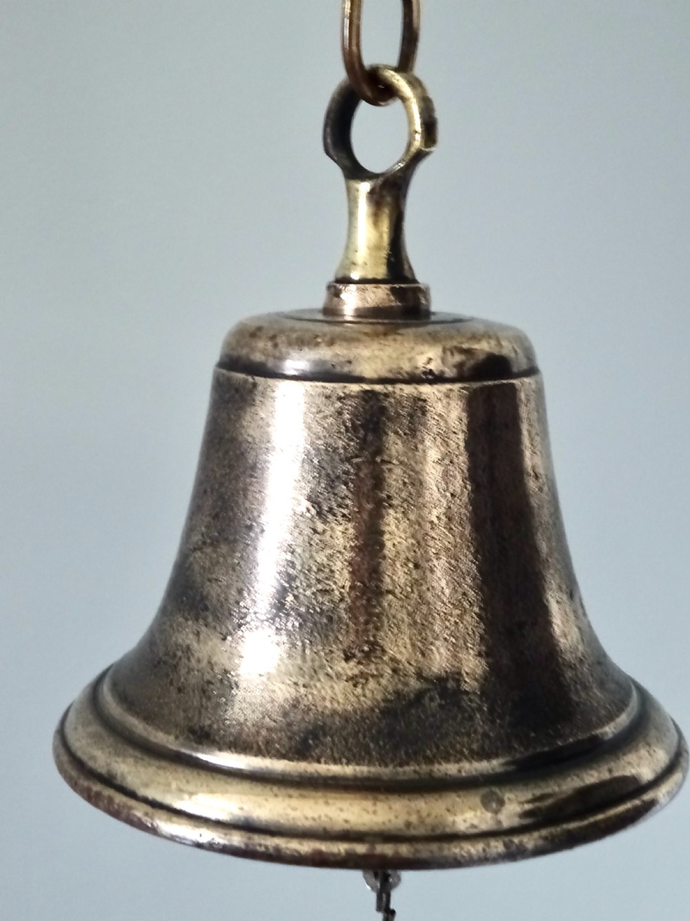 SMALL BRONZE 'STARTER'S' BELL WITH CHAIN ATTACHMENT View III