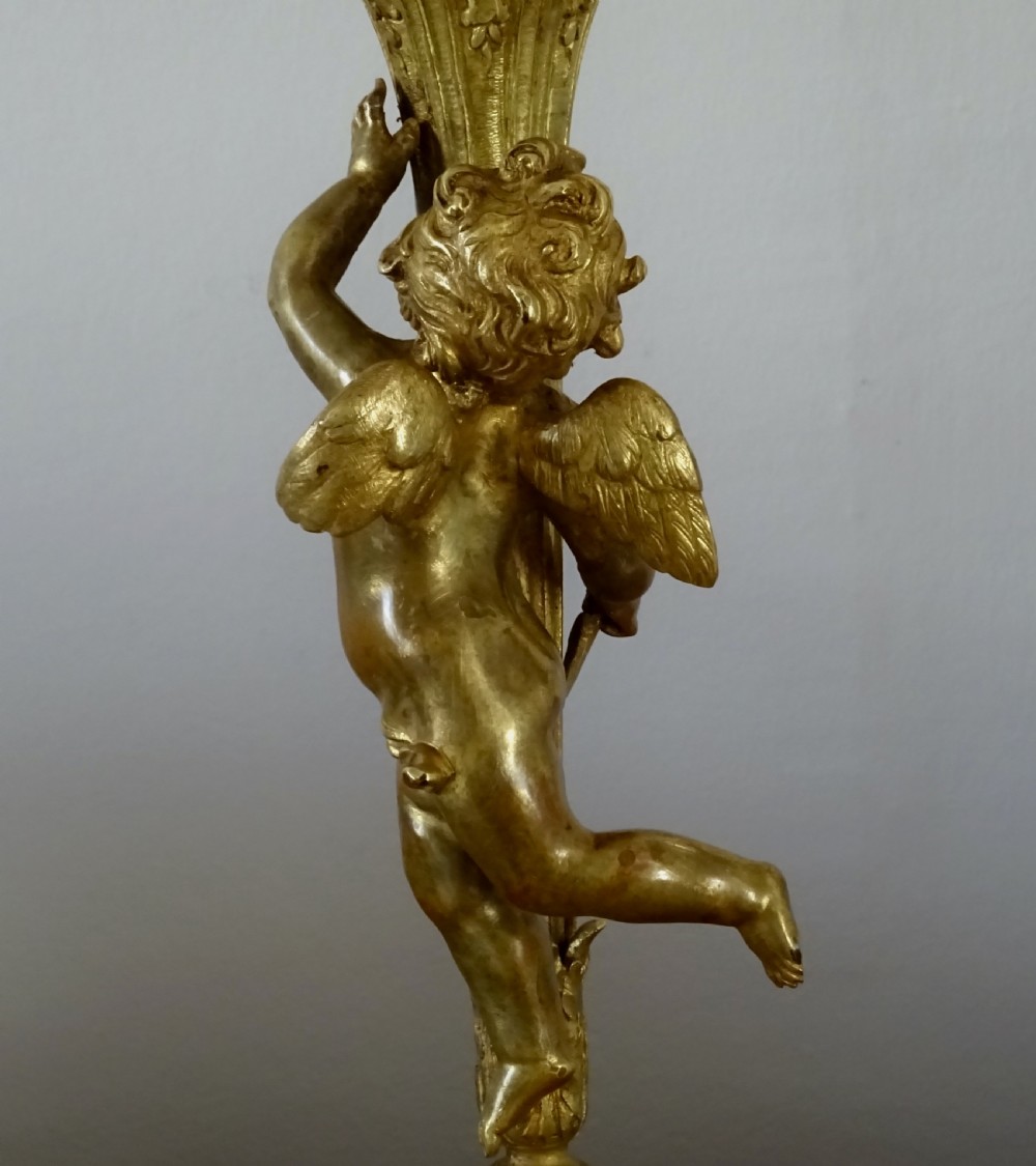 E. MOTTHEAU OF PARIS - GILDED CHERUB LAMP View IV