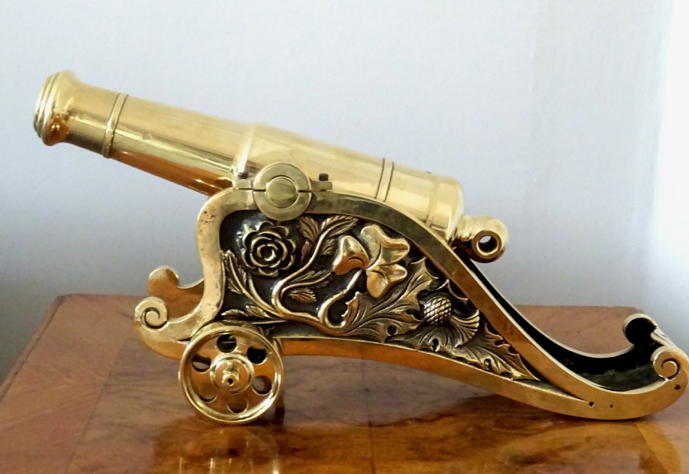 VICTORIAN BRASS DESK CANNON