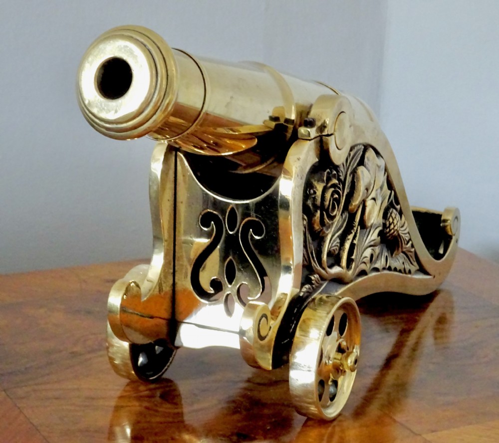 VICTORIAN BRASS DESK CANNON View II