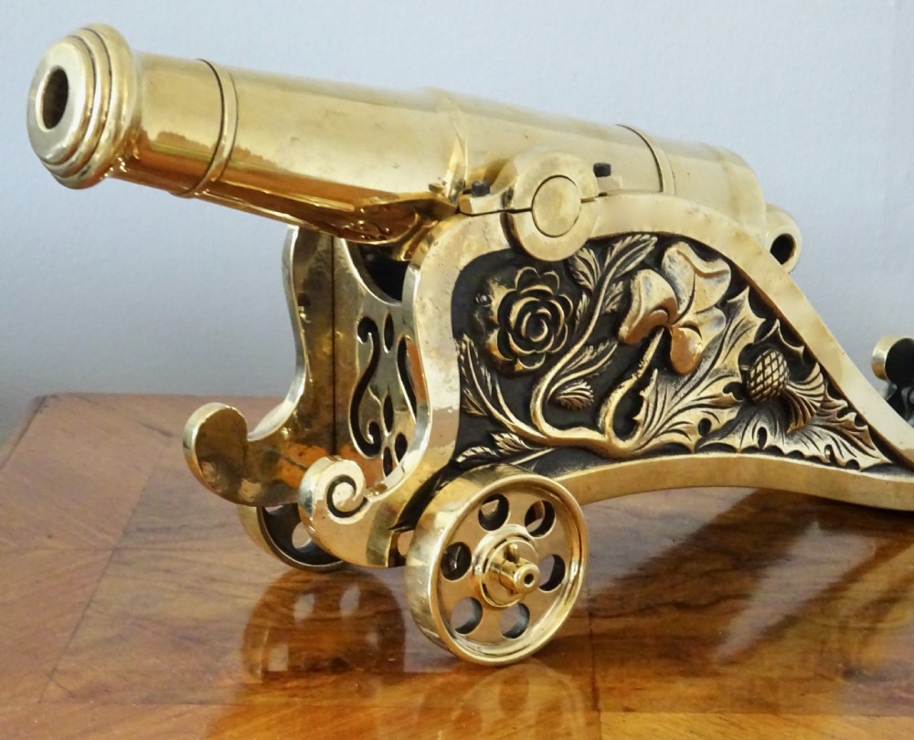 VICTORIAN BRASS DESK CANNON View III