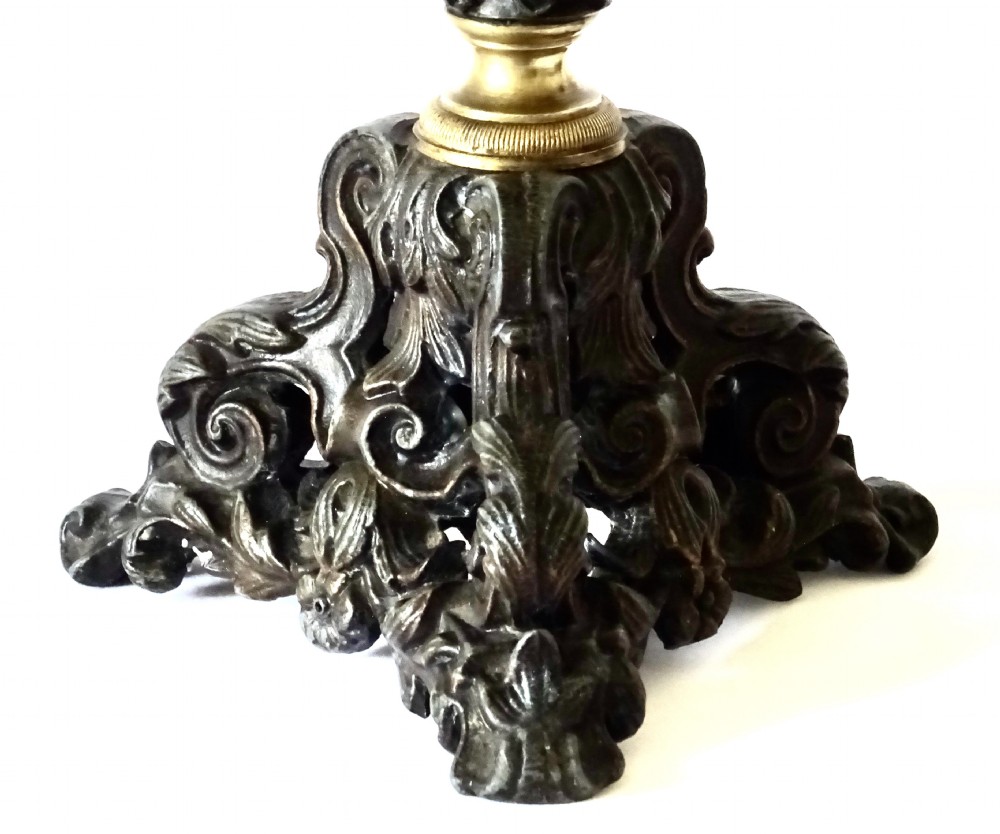 PAIR SPELTER AND BRASS CANDLESTICKS View IV