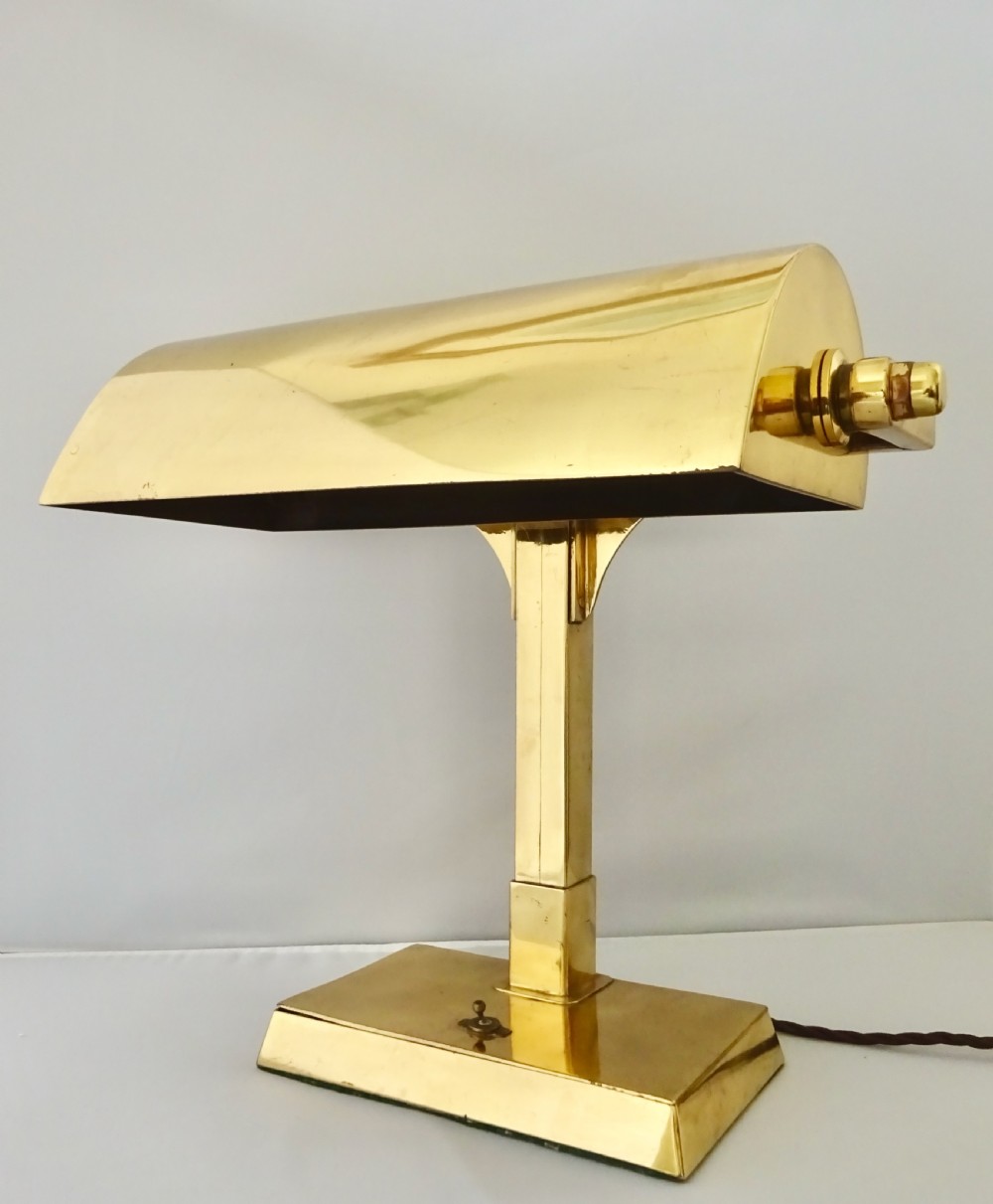 LARGE BRASS BANKER'S LAMP View II