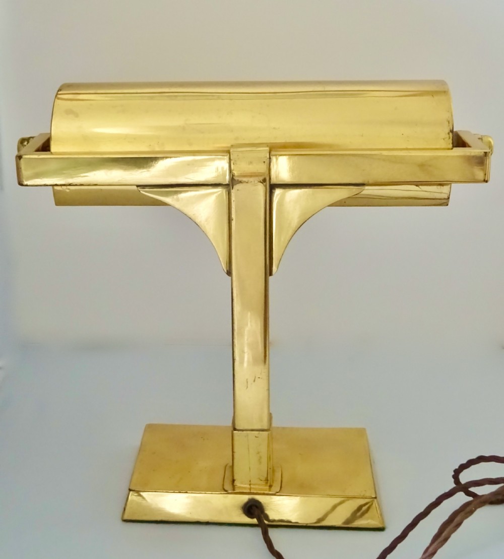 LARGE BRASS BANKER'S LAMP View III