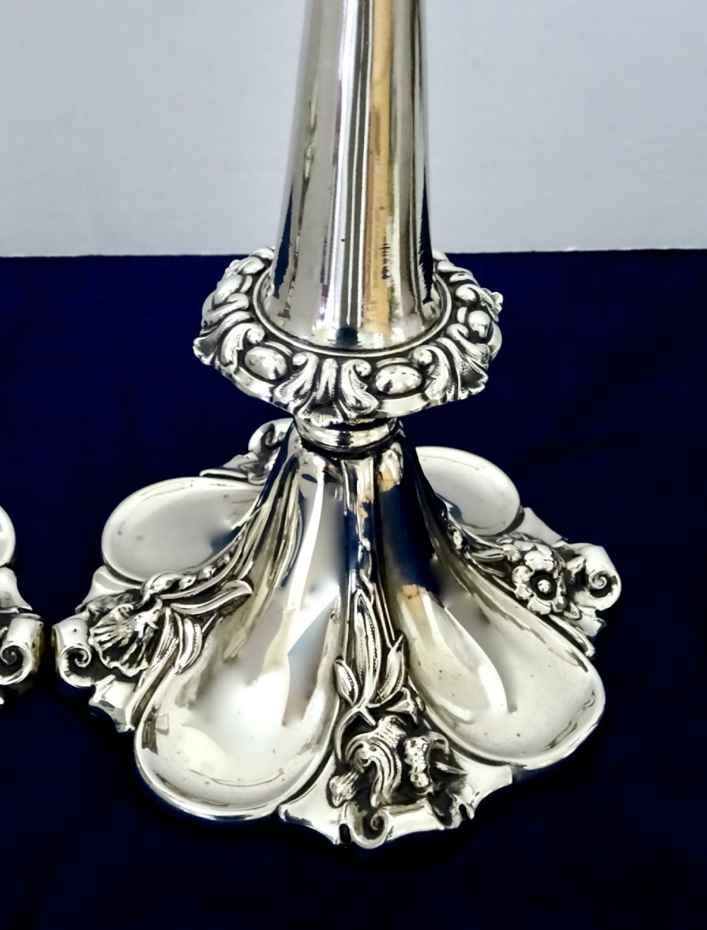 PAIR VICTORIAN SILVER PLATED CANDLESTICKS View V
