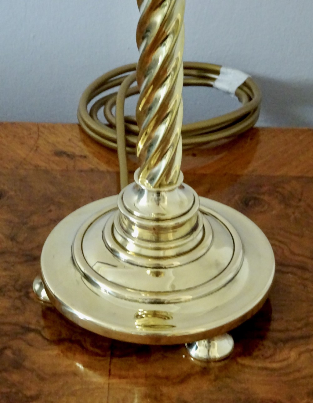 PAIR VERY TALL BRASS TABLE  LAMPS View V