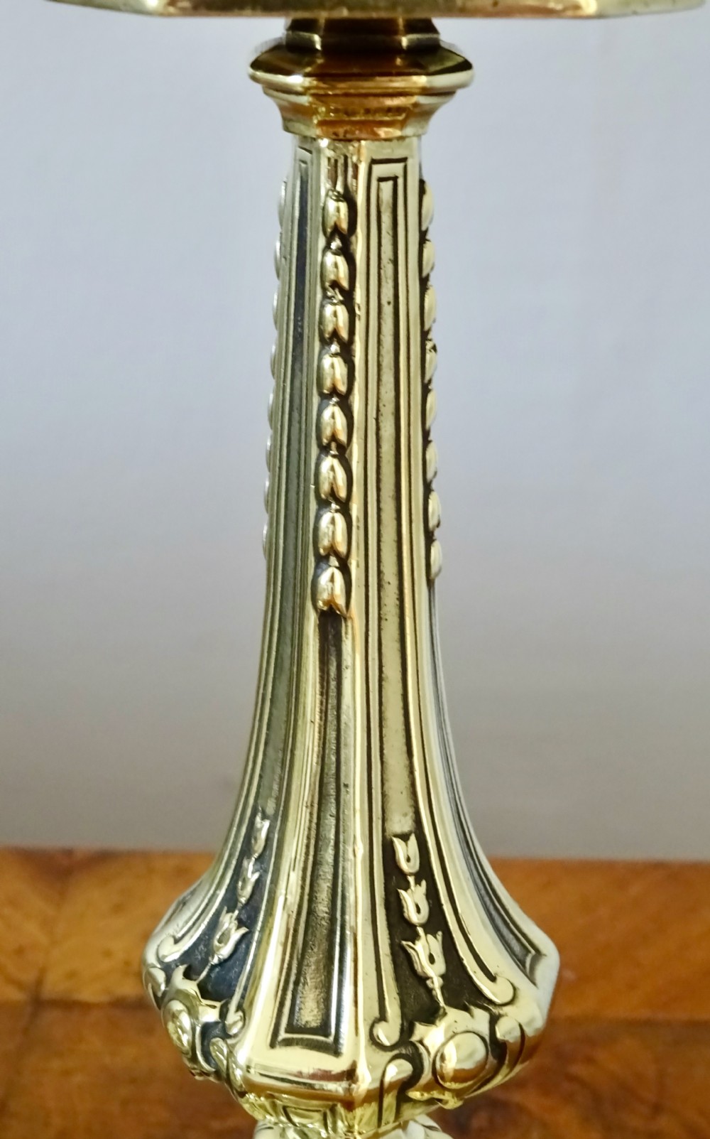 PAIR VICTORIAN BRASS DECORATIVE CANDLESTICKS View IV