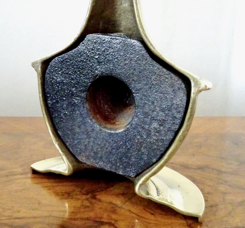 ELEGANT BRASS DOORSTOP MARKED 'ENGLAND' View VI