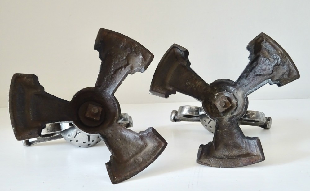 PAIR VICTORIAN IRON FIRE DOGS View IV