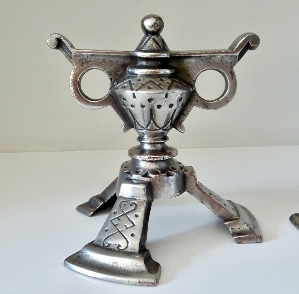PAIR VICTORIAN IRON FIRE DOGS View VI
