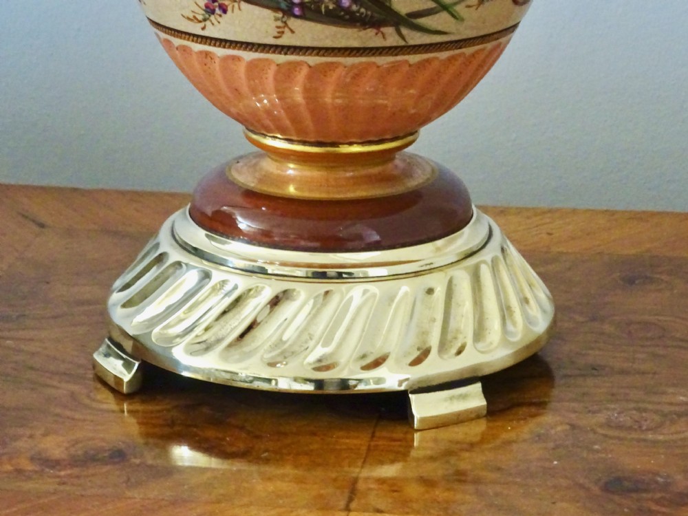 VICTORIAN OIL LAMP WITH ORIGINAL GLASS SHADE View XI