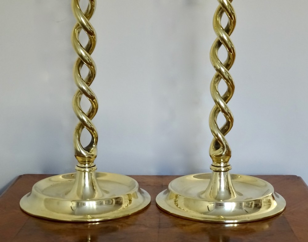 PAIR EXCEPTIONALLY TALL OPEN TWIST CANDLESTICKS View IV