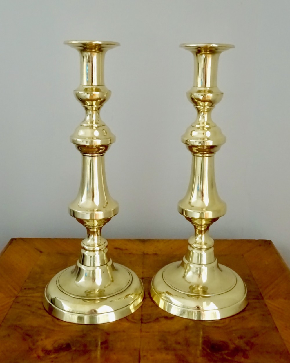 PAIR OF VICTORIAN BRASS CANDLESTICKS
